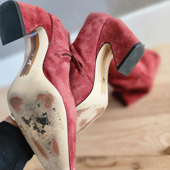 Sam Edleman Sulema Knee High Boots Size 7.5 Brick Red Color - Picture 7 of 11